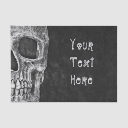 ゴシックスカルヘッドブラックアンドホワイトカスタム 薄葉紙 (正面)