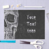 ゴシックスカルヘッドブラックアンドホワイトカスタム 薄葉紙 (クラフト)