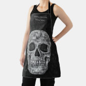 ゴシックスカルヘッドブラックアンドホワイトタトゥーショップ エプロン (インサイチュ)