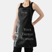 ゴシックスカルヘッドブラックアンドホワイトタトゥーショップ エプロン (インサイチュ)