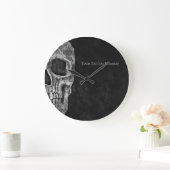 ゴシックスカルヘッドブラックアンドホワイトタトゥーショップ ラージ壁時計 (ホーム)