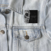 ゴシックスカルヘッドブラックアンドホワイトタトゥーショップ 缶バッジ (インサイチュ)