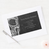 ゴシックスカルヘッドブラックアンドホワイトタトゥーショップ 長方形シール (封筒)