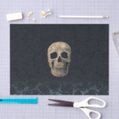 ゴシックスカルヘッドベージュブラックネービーブルーフローラ 薄葉紙 (クラフト)