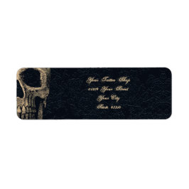 ゴシックスカルヘッドベージュブラックフローラタトゥーアーティスト ラベル