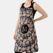 ゴシックスカルヘッドモノグラムヴィンテージセピア抽象芸術 エプロン (インサイチュ)