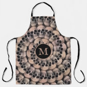 ゴシックスカルヘッドモノグラムヴィンテージセピア抽象芸術 エプロン (正面)
