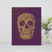 ゴシックスカルヘッドヴィンテージパープル金ゴールドデコパージュ (スタンド正面)