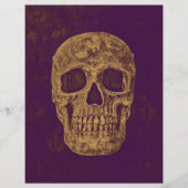 ゴシックスカルヘッドヴィンテージパープル金ゴールドデコパージュ (正面)