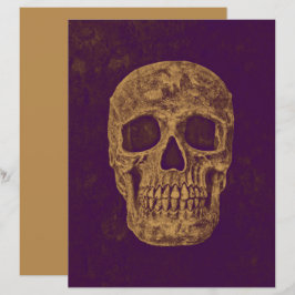 ゴシックスカルヘッドヴィンテージパープル金ゴールドデコパージュ