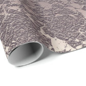 ゴシックスカルヘッド白グレーモダンヴィンテージフローラ ラッピングペーパー (ロールコーナー)