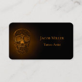 ゴシックスカルヘッド金ゴールドメタリックタトゥーアーティスト 名刺 (正面)