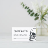 ゴシックスカルベビーシャワーおむつラッフルカード 名刺 (スタンド正面)