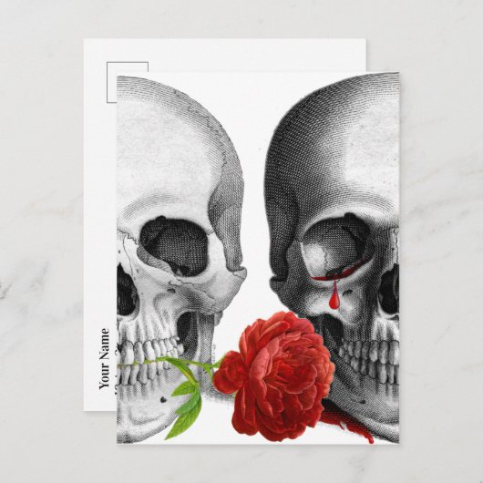 ゴシックスカルペア暗黒ロマンスブラッドティアーバラ 案内ポストカード (正面/裏面)