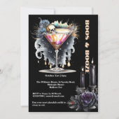 ゴシックスカルマルティーニカクテルハッピーアワーハロウィーン 招待状 (正面)