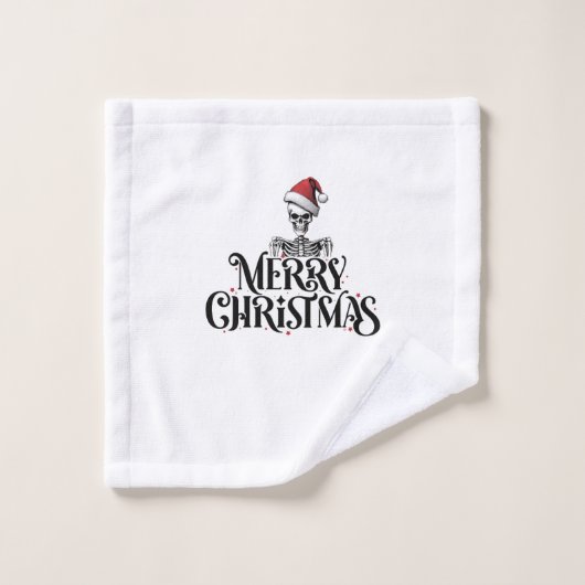 ゴシックスカルメリークリスマスバスタオルセット バスタオルセット (ウォッシュタオル)