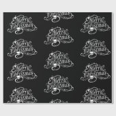 ゴシックスカルメリークリスマスラッピング紙 ラッピングペーパー (フラット)