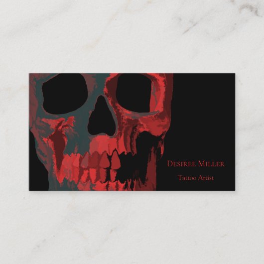 ゴシックスカルレッドグリーンブラックマカブル 名刺 (正面)