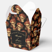 ゴシックスカルレッドローズカスタムブラックズ結婚フォーチュン フェイバーボックス (オープン)