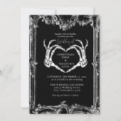 ゴシックスカルレトロハロウィン結婚ズ 招待状 (正面)