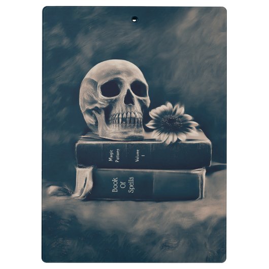 ゴシックスカルヴィンテージオールドブックスシアノタイプマカブル クリップボード (裏面)