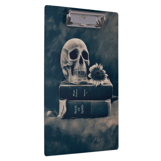 ゴシックスカルヴィンテージオールドブックスシアノタイプマカブル クリップボード (右)