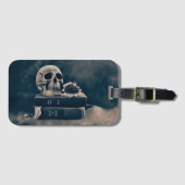 ゴシックスカルヴィンテージオールドブックスシアノタイプマカブル ラゲッジタグ (正面横)