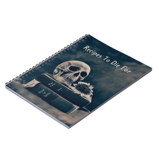 ゴシックスカルヴィンテージオールドブックスシアノタイプレシピ ノートブック (左側)