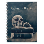 ゴシックスカルヴィンテージオールドブックスシアノタイプレシピ ノートブック (正面)