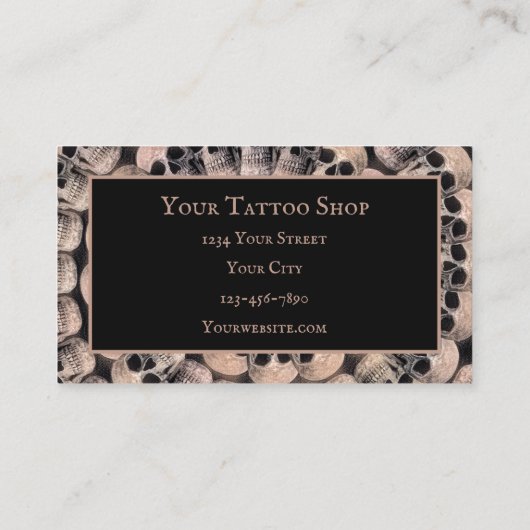 ゴシックスカルヴィンテージセピア抽象芸術Monogram 名刺 (裏面)