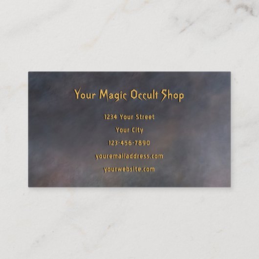 ゴシックスカルヴィンテージブックスイエローサンフラワー魔法 名刺 (裏面)