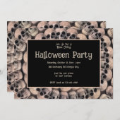 ゴシックスカルヴィンテージ抽象芸術ハローウィンパーティ 招待状 (正面/裏面)