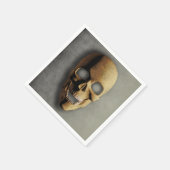 ゴシックスカル不気味骨格顔ハローウィンパーティ スタンダードカクテルナプキン (角)