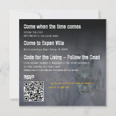 ゴシックスカル幽霊のよく出る鏡ハロウィーン 招待状 (裏面)