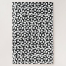 ゴシックスカル恐怖白黒パターンデザイン ジグソーパズル