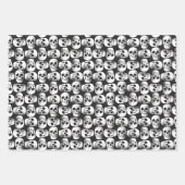 ゴシックスカル恐怖白黒パターンデザイン ラッピングペーパーシート (正面)