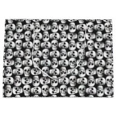 ゴシックスカル恐怖白黒パターンデザイン ラージペーパーバッグ (正面)