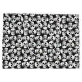 ゴシックスカル恐怖白黒パターンデザイン ラージペーパーバッグ (裏面)