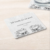 ゴシックスカル'死ぬまで私たちは一部の結婚式の引き出物 スクエアペーパーコースター (アングル)