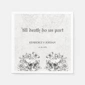 ゴシックスカル'死ぬまで私たちは一部の結婚式の引き出物 スタンダードカクテルナプキン (正面)