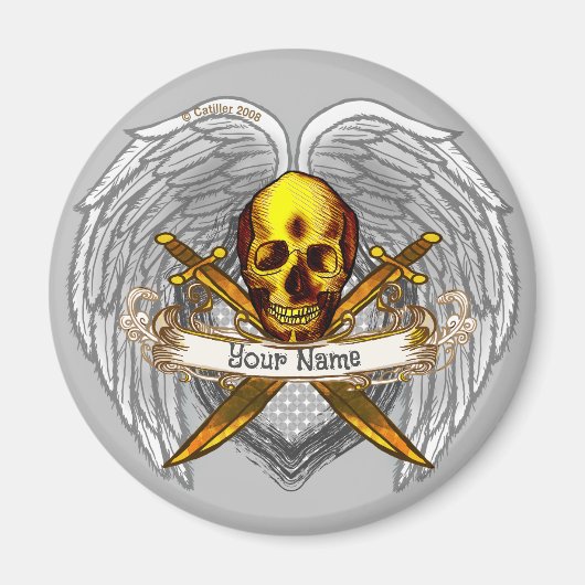 ゴシックスカル海賊磁石 マグネット (正面)