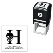 ゴシックスカル独身のはっきりしたイニシャル名帳 セルフインキングスタンプ (インサイチュ)