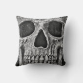 ゴシックスカル白黒グランジカッコいい クッション (裏面)