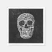 ゴシックスカル白黒グランジカッコいい スタンダードカクテルナプキン (正面)