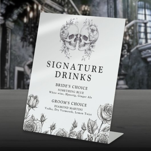 ゴシックスカル白黒シグネチャードリンク 台座サイン