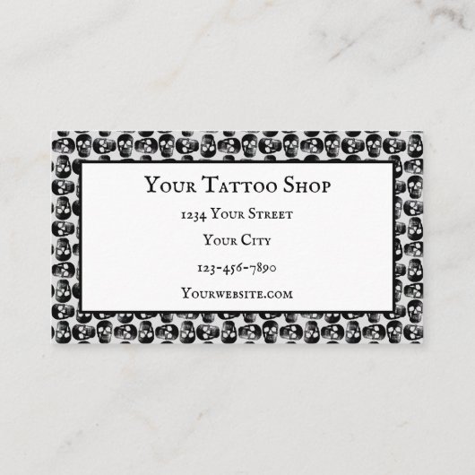 ゴシックスカル白黒模様 名刺 (裏面)