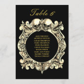 ゴシックスカル結婚のシーティングプランテーブル番号 (裏面)