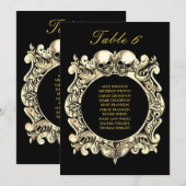 ゴシックスカル結婚のシーティングプランテーブル番号 (正面/裏面)