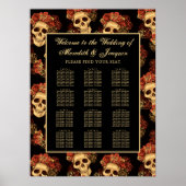 ゴシックスカル結婚ハロウィーンの黒座席表 ポスター (正面)