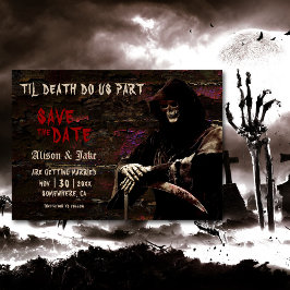 ゴシックスカル結婚式の日付を保存 セーブザデート